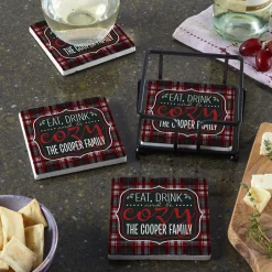 Eat, Drink and Be Cozy Coasters