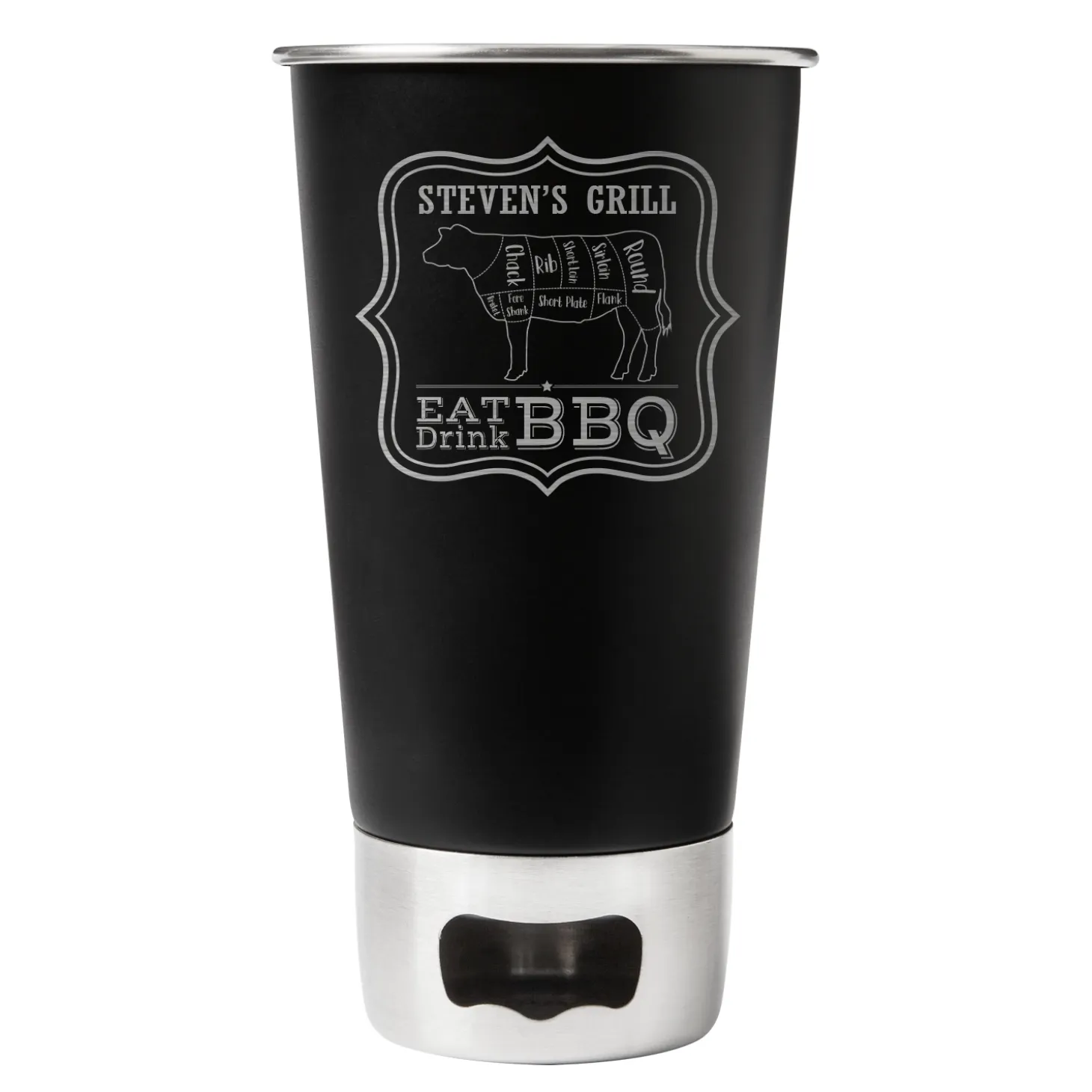 Eat Drink BBQ Bottle Opening Tumbler