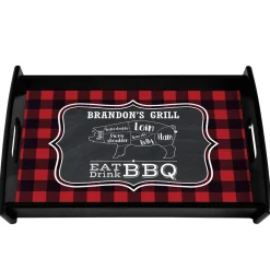 Eat Drink BBQ Wood Tray
