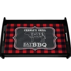 Eat Drink BBQ Wood Tray