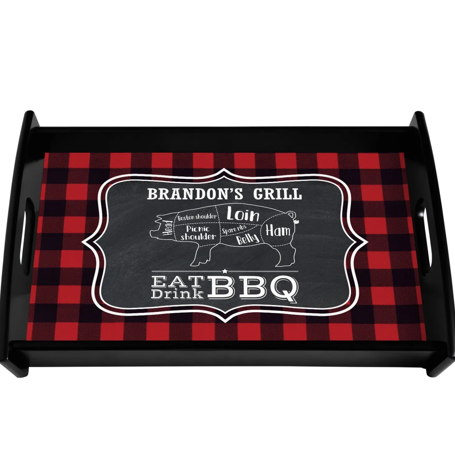 Eat Drink BBQ Wood Tray