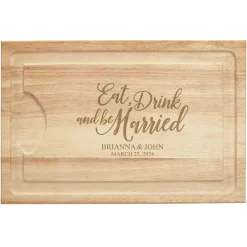Eat, Drink & Be Married Maple Wood Cutting Board