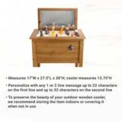 Eat, Drink & Be Married Outdoor Wooden Cooler