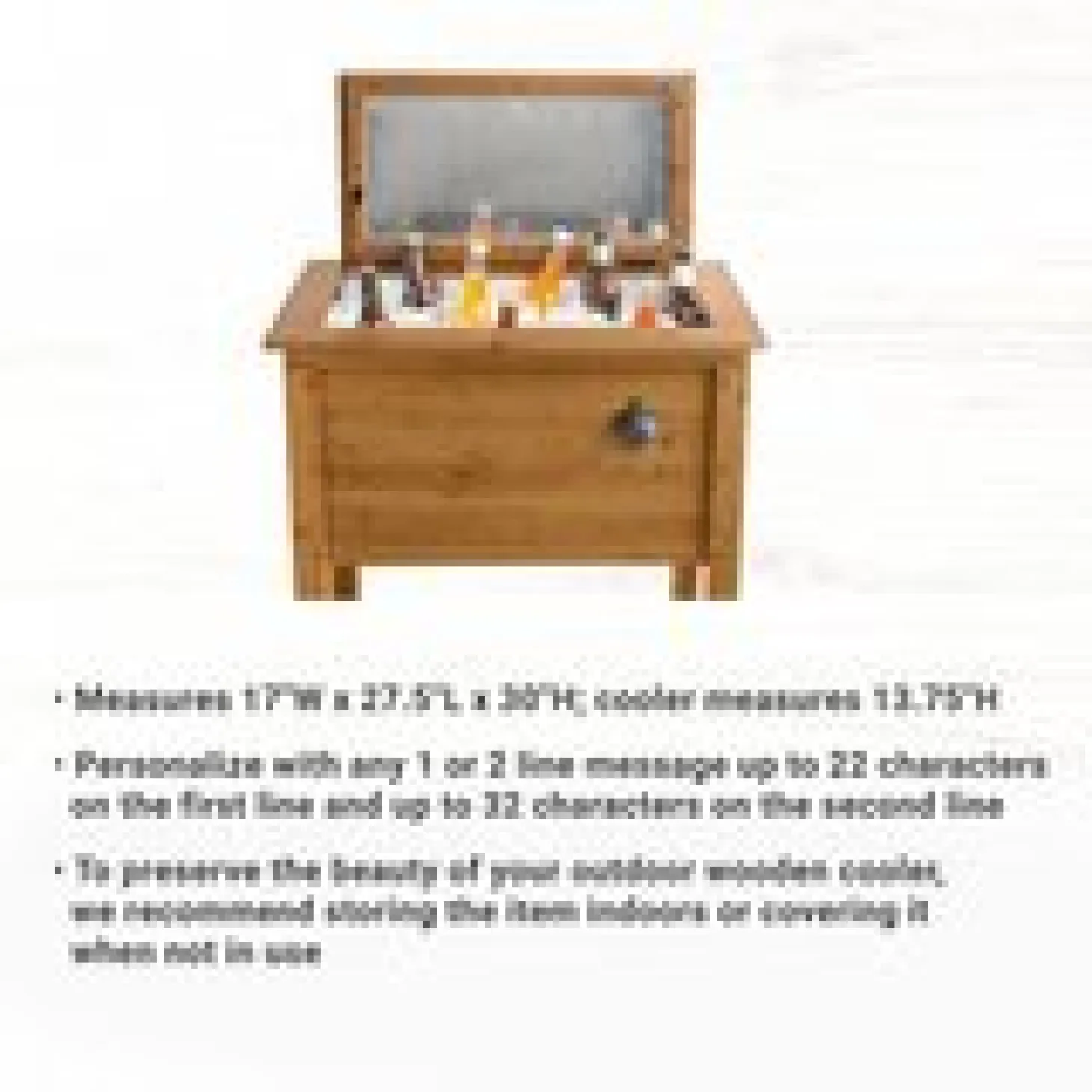 Eat, Drink & Be Married Outdoor Wooden Cooler