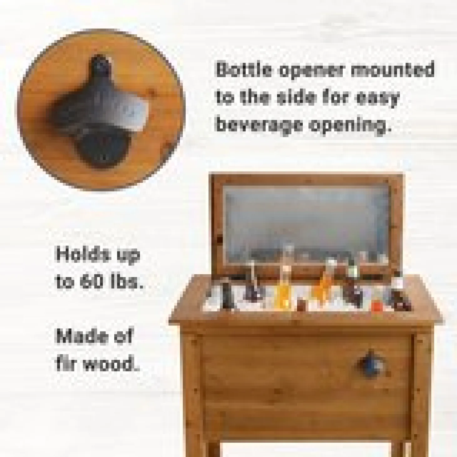 Eat, Drink & Be Married Outdoor Wooden Cooler