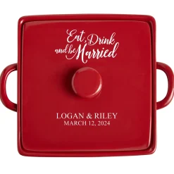 Eat, Drink & Be Married 3qt Square Stoneware Casserole Dish