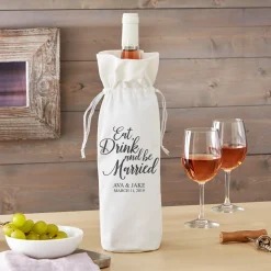 Eat, Drink & Be Married Wine Bag