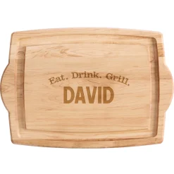 Eat, Drink, Grill Maple Wood Cutting Board