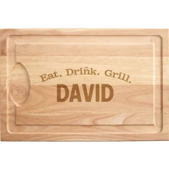 Eat, Drink, Grill Maple Wood Cutting Board