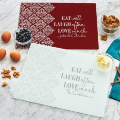 Eat Laugh Love Glass Cutting Board