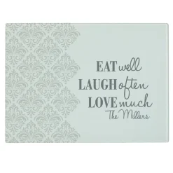 Eat Laugh Love Glass Cutting Board