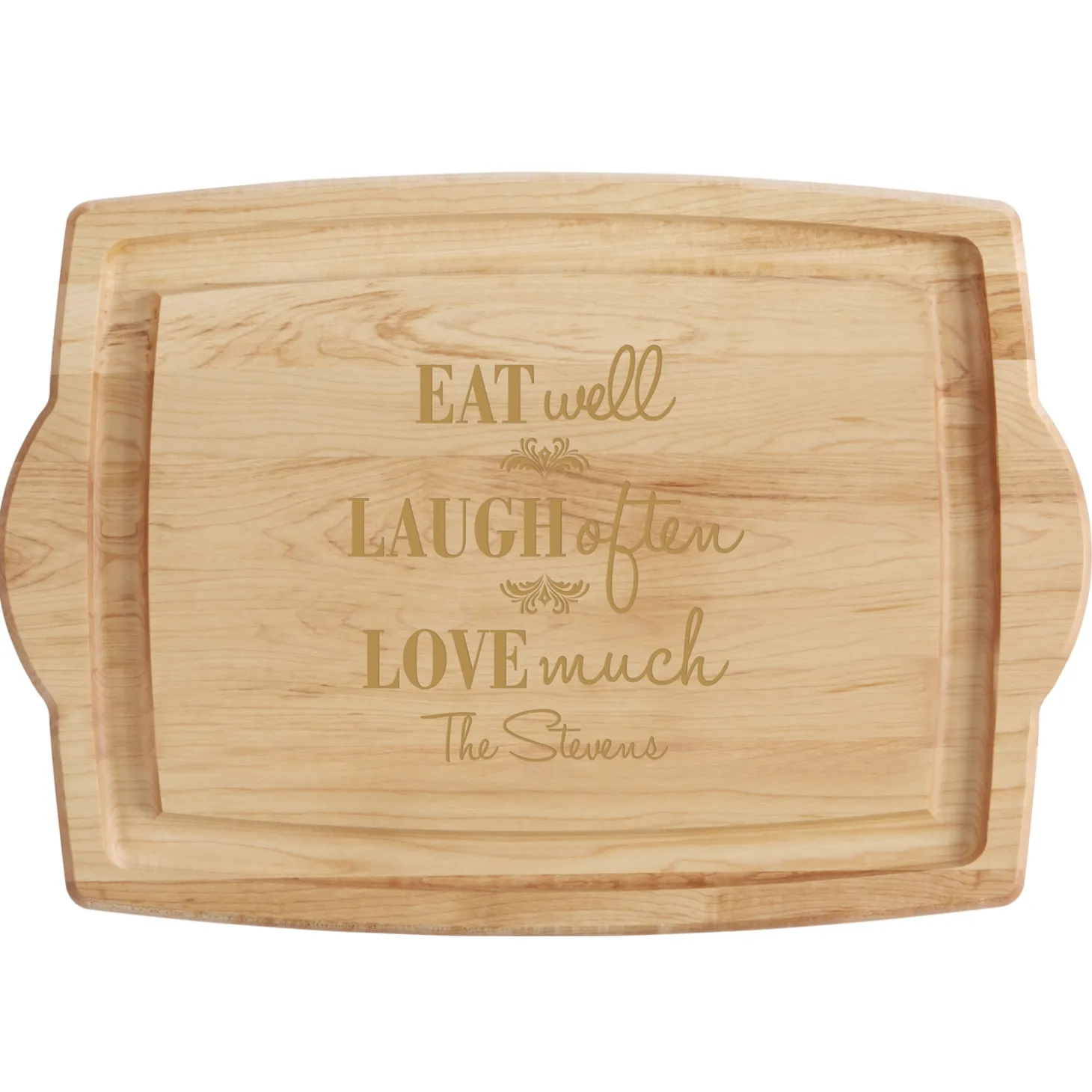 Eat Laugh Love Maple Wood Cutting Board