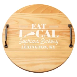 Eat Local Classic Pine Wood Serving Tray