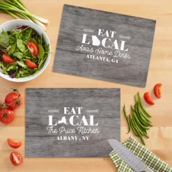 Eat Local Glass Cutting Board