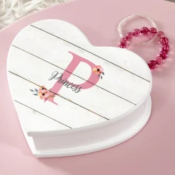 Elegant Baby Name Heart Shaped Jewelry Box