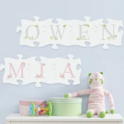 Elegant Baby Name Mini Wood Puzzle Set