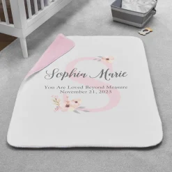 Elegant Baby Name Sherpa Baby Blanket