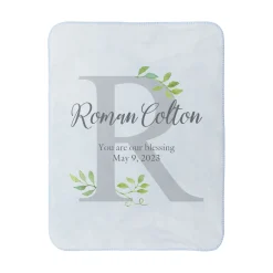 Elegant Baby Name Sherpa Baby Blanket