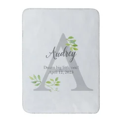 Elegant Baby Name Sherpa Baby Blanket