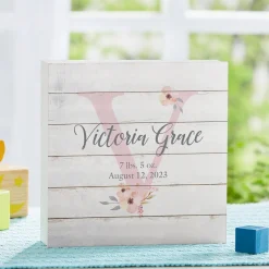Elegant Baby Name Wood Block