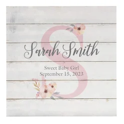 Elegant Baby Name Wood Block