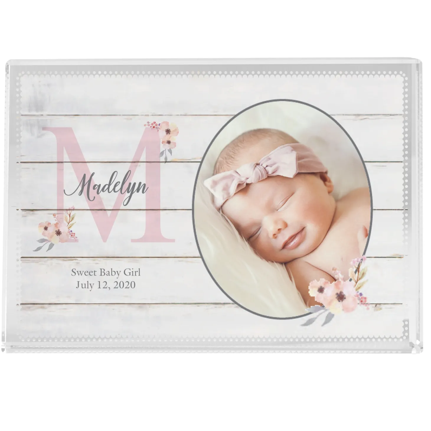 Elegant Baby Photo Glass Block