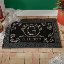 Elegant Holiday Scroll Doormat