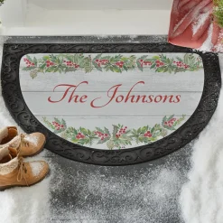 Elegant Holly Half Round Doormat