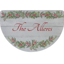 Elegant Holly Half Round Doormat
