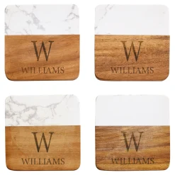 Elegant Marble Wood Coasters