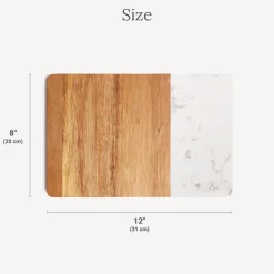 Elegant Marble Wood Server