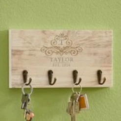 Elegant Monogram & Name Key Hook