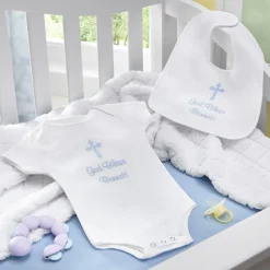 Embroidered Baptismal Bib & Bodysuit