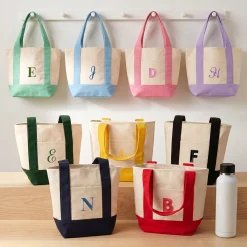 Embroidered Initial Mini Tote Bag