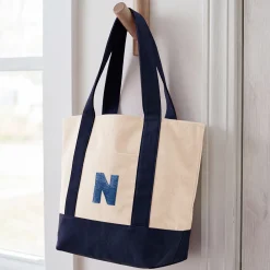Embroidered Initial Mini Tote Bag