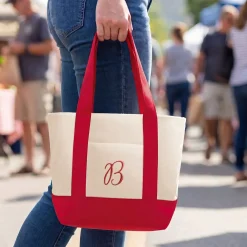Embroidered Initial Mini Tote Bag