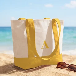 Embroidered Initial Mini Tote Bag