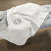 Embroidered Monogram Quilted Throw