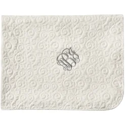 Embroidered Monogram Quilted Throw