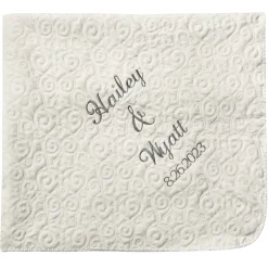 Embroidered Name & Date Quilted Throw