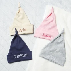 Embroidered Name Knotted Hat