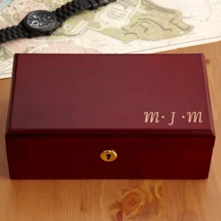 Engraved Wooden Valet Keepsake Box