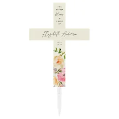 Everlasting Blossoms Memorial Solar LED Cross
