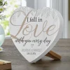 Falling in Love Wood Heart