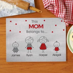 Family Belonging Glass Cutting Board