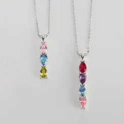 Family Birthstone Drop Necklace