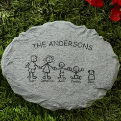 Family Cartoon Character Garden Stone