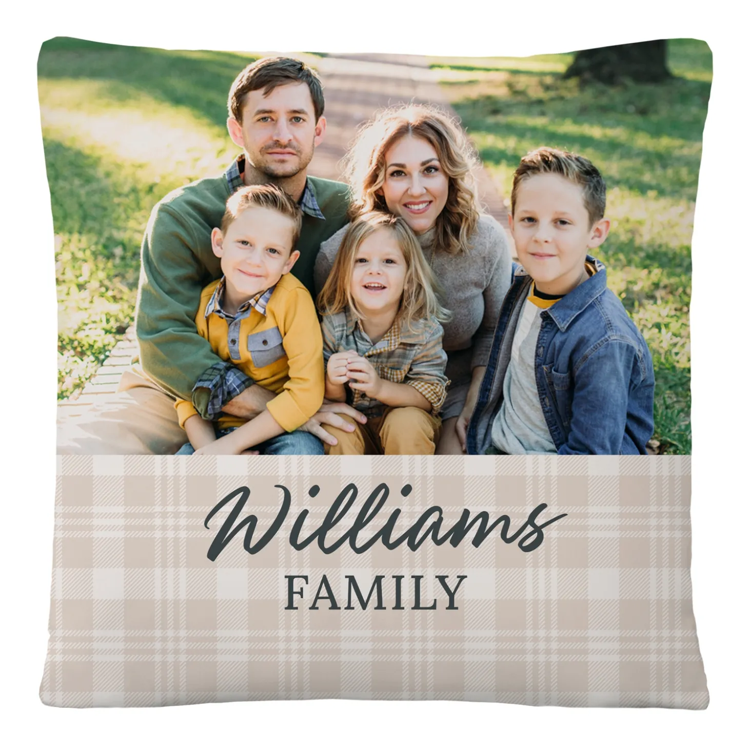 Family Full Photo Top Throw Pillow