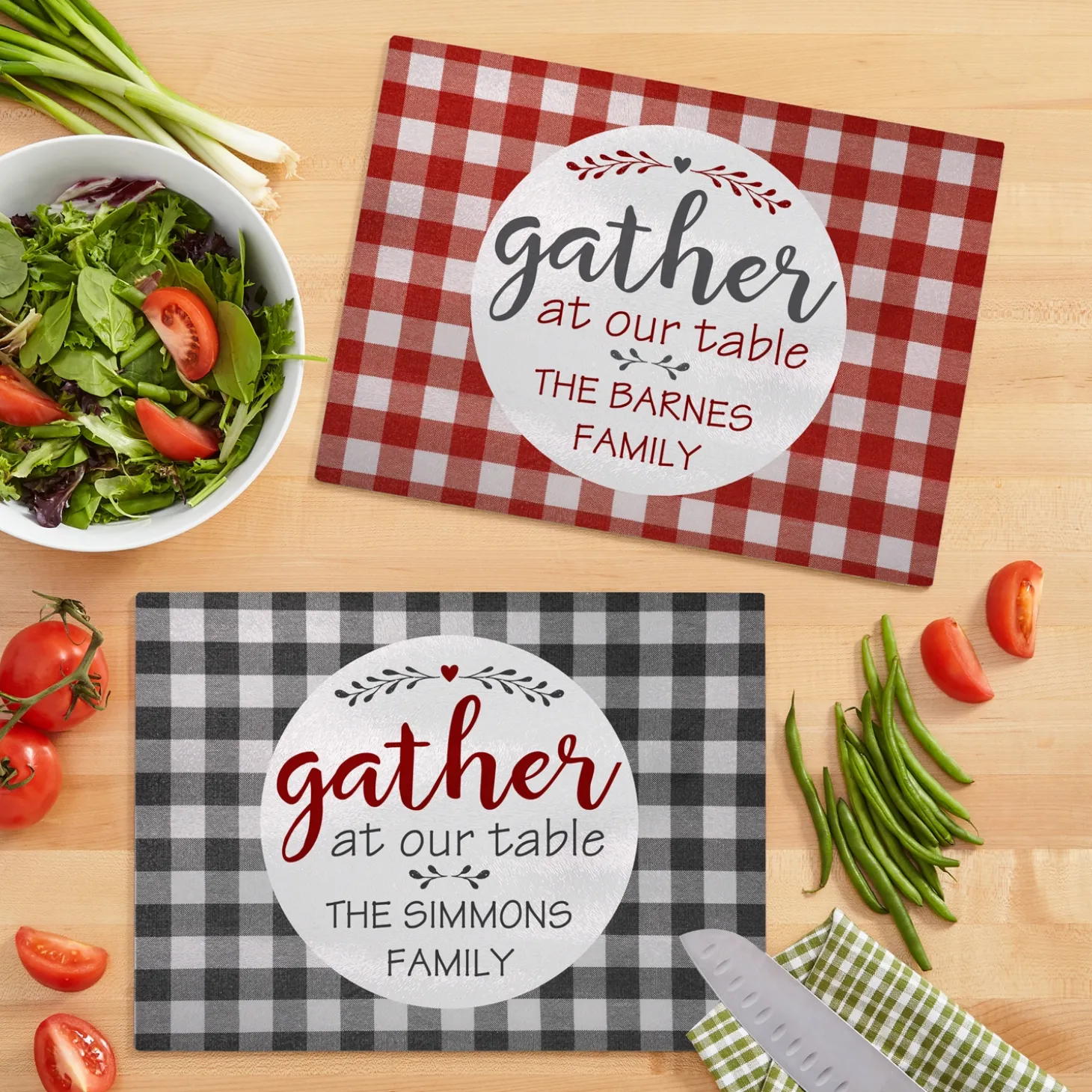 Family Gather Glass Cutting Board
