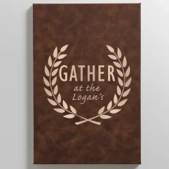 Family Gather Leather Wall Art